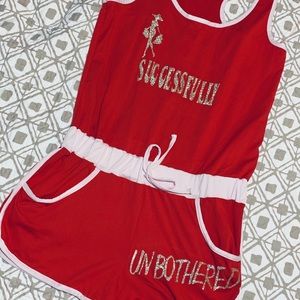 Jumpsuit romper size S  Red color